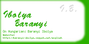 ibolya baranyi business card